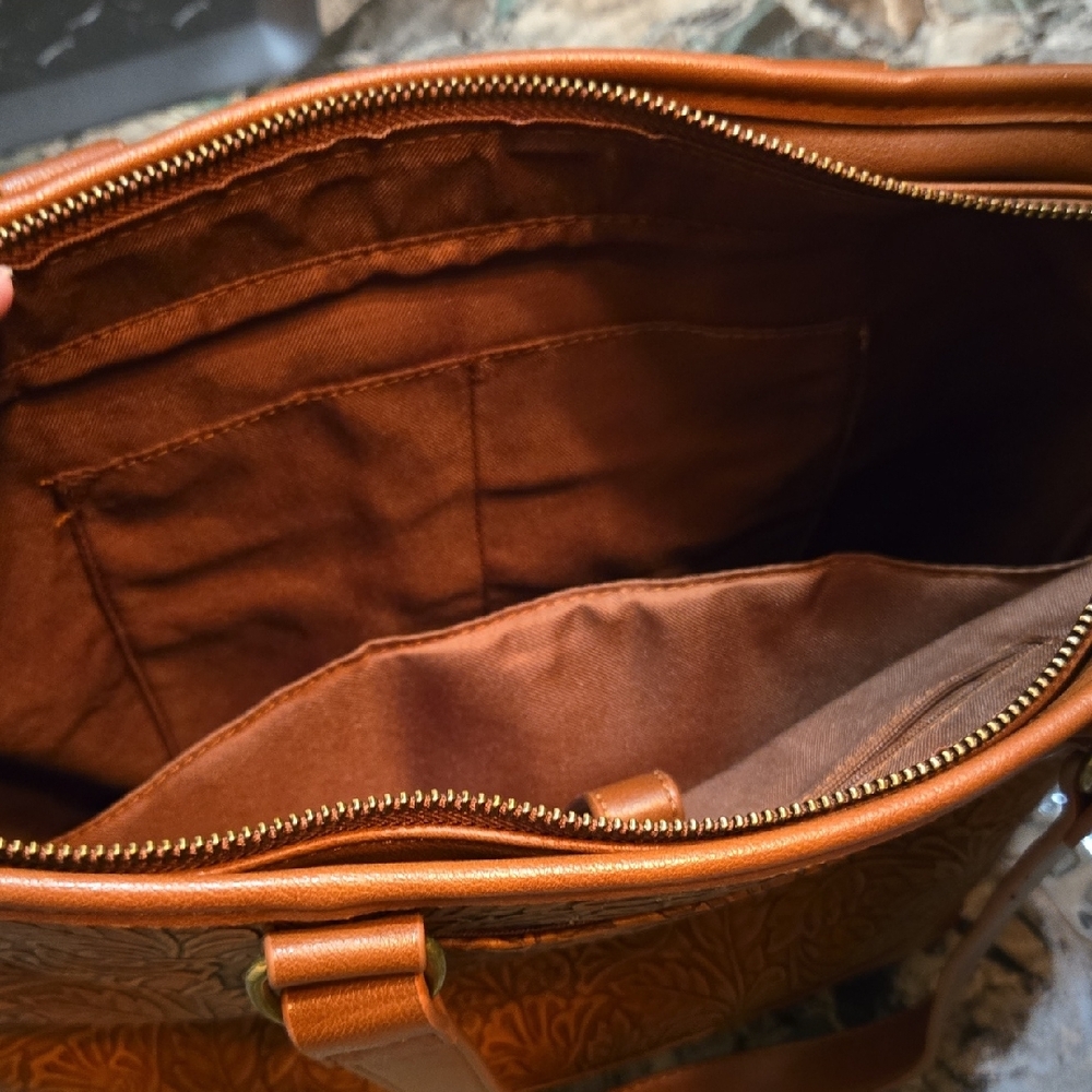 FRYE AND CO. Brown Embossed Shoulder Bag - Picture 8 of 16